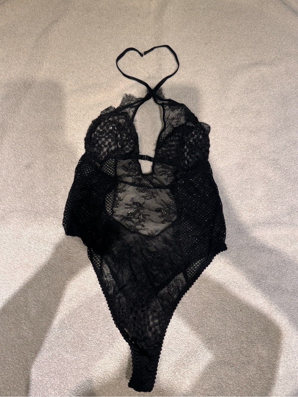 Victoria’s Secret - Black Lace Halter Teddy Bodysuit